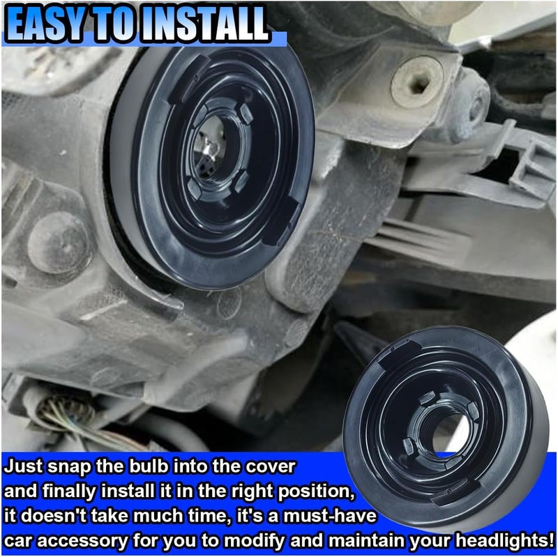 BDZMC 2PCS Car Headlight Cover, 75mm Headlight Dust Cover with 20mm Hole, Rubber Seal Protective Cover for H4 Bulb Housing Conversion, Auto Replacement Accessories for Cars, SUVs, Trucks (2.9inch) - Image 5